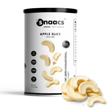 SNAACS Freeze-Dried Apple Slices with Sugar in Canister with Crispy Fruit Pieces