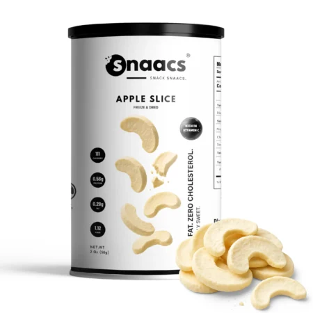 SNAACS Freeze-Dried Apple Slices with Sugar in Canister with Crispy Fruit Pieces