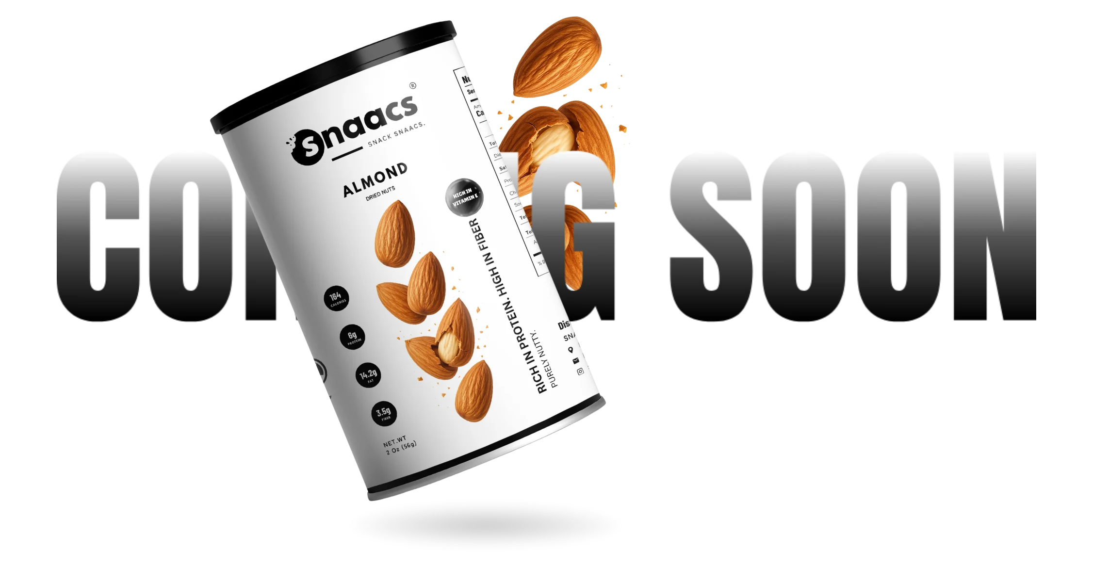 SNAACS Air-Fried Almonds in Canister with Crunchy Nut Pieces