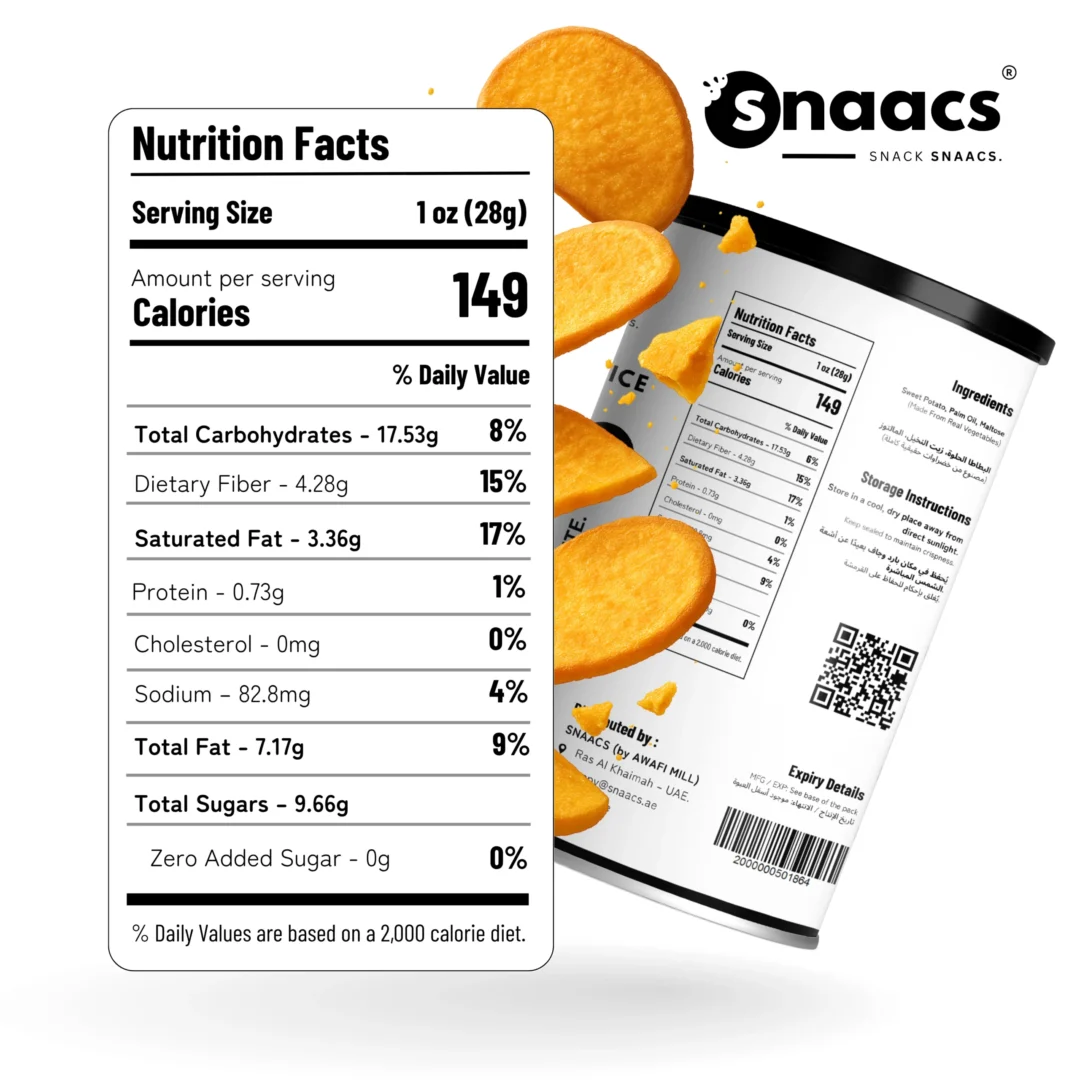 Nutrition Information of SNAACS Air-Dried Sweet Potato Slices
