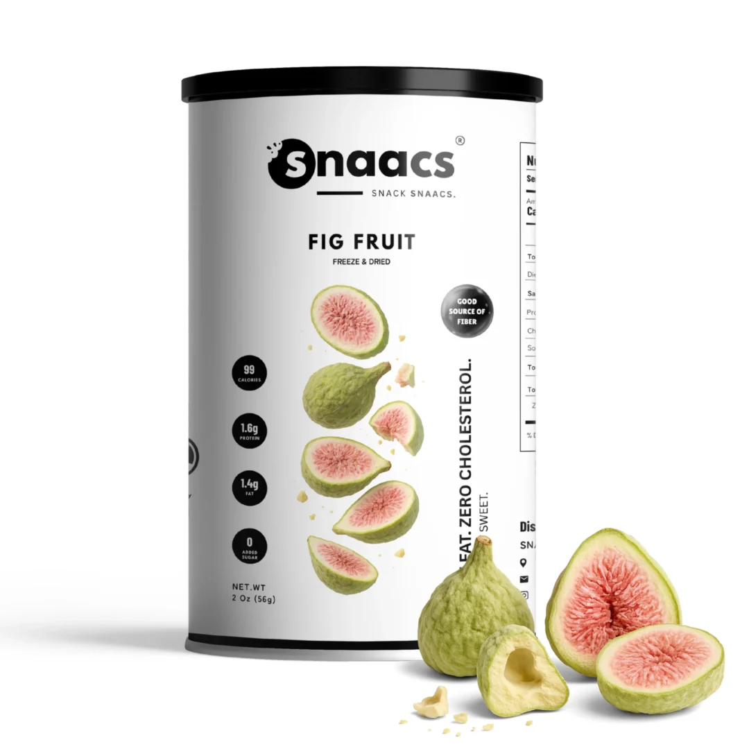 SNAACS Freeze-Dried Whole Figs in Canister with Crunchy Fig Pieces