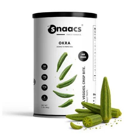 SNAACS Air-Fried Whole Okra in Canister with Crispy Green Pods